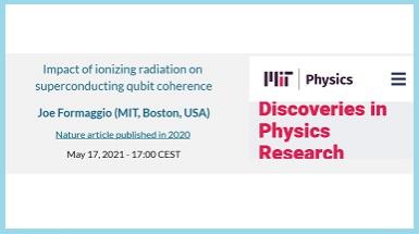 Seminario "Impact of ionizing radiation on superconducting qubit coherence" Seminario "Impact of ionizing radiation on superconducting qubit coherence"