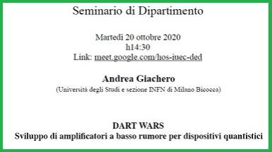 Seminario di Andrea Giachero "DART WARS"