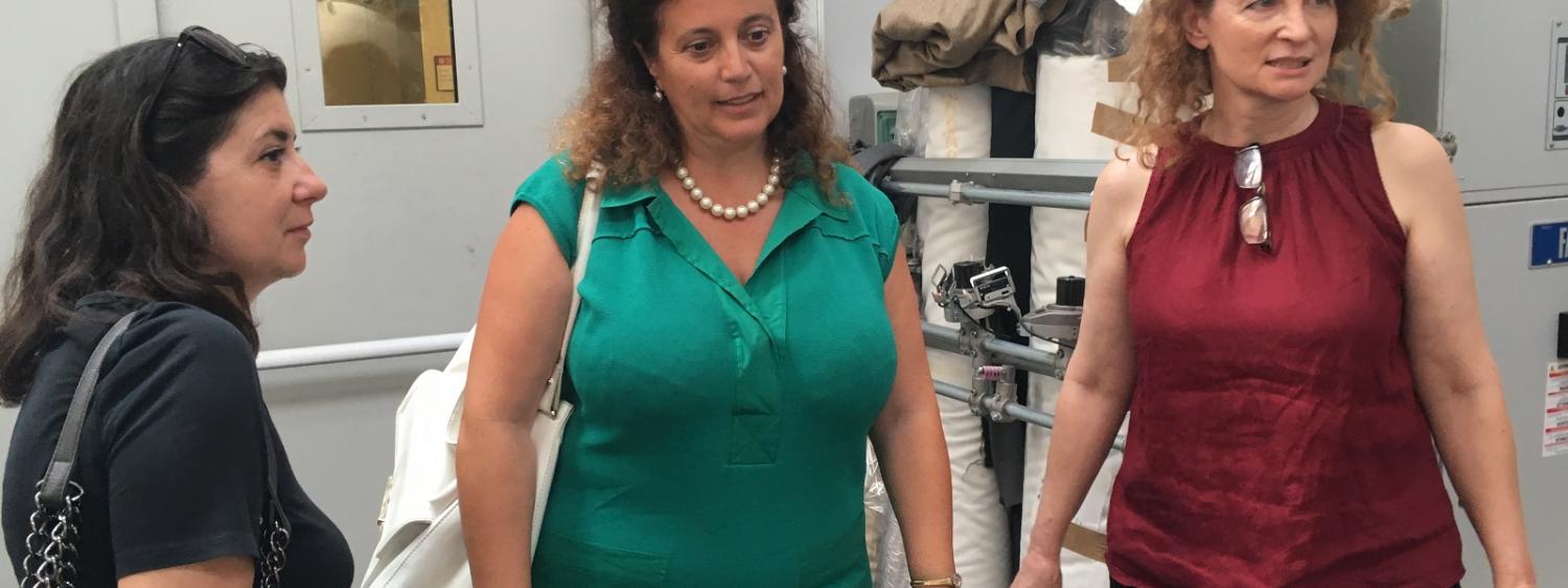 Federica Carlini, Giovanna Iannantuoni e Claudia Riccardi nel laboratorio PlasmaPrometeo