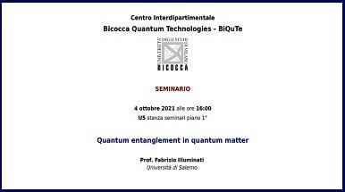 Seminario Quantum entanglement in quantum matter Seminario Quantum entanglement in quantum matter